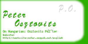 peter osztovits business card